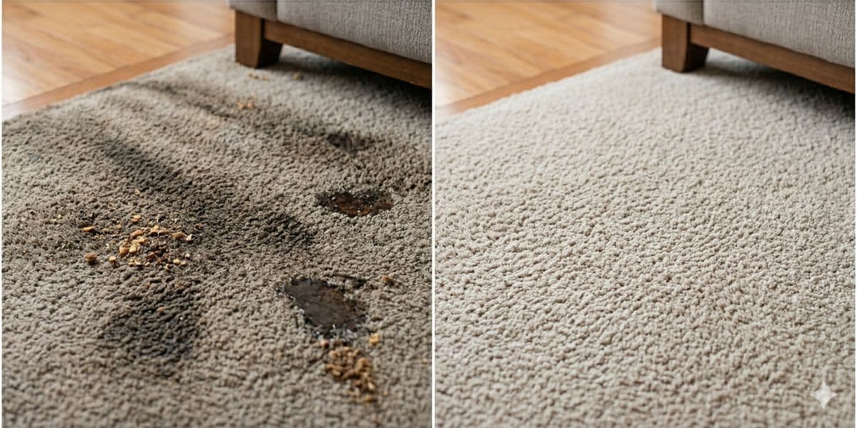 Sofa Before and After Cleaning
